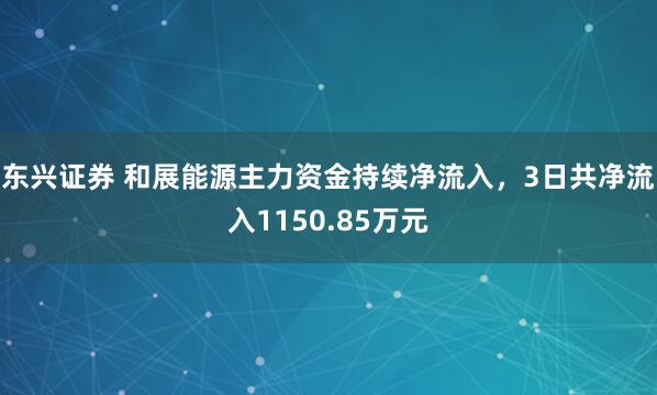 东兴证券 和展能源主力资金持续净流入，3日共净流入1150.85万元